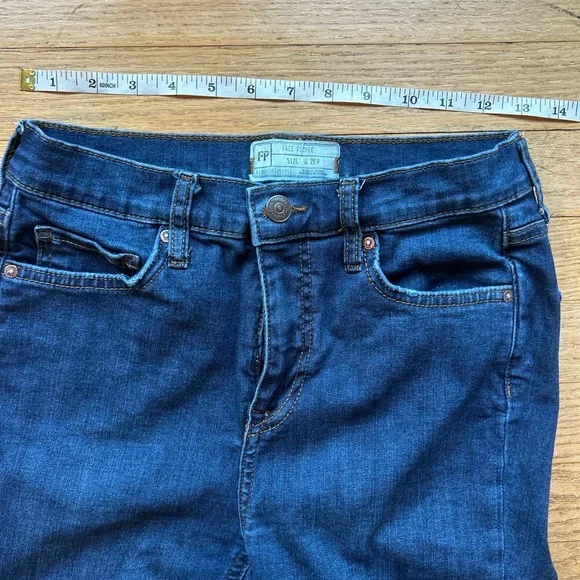 Free People Dark Blue Distressed Skinny Jeans - Picture 4 of 5